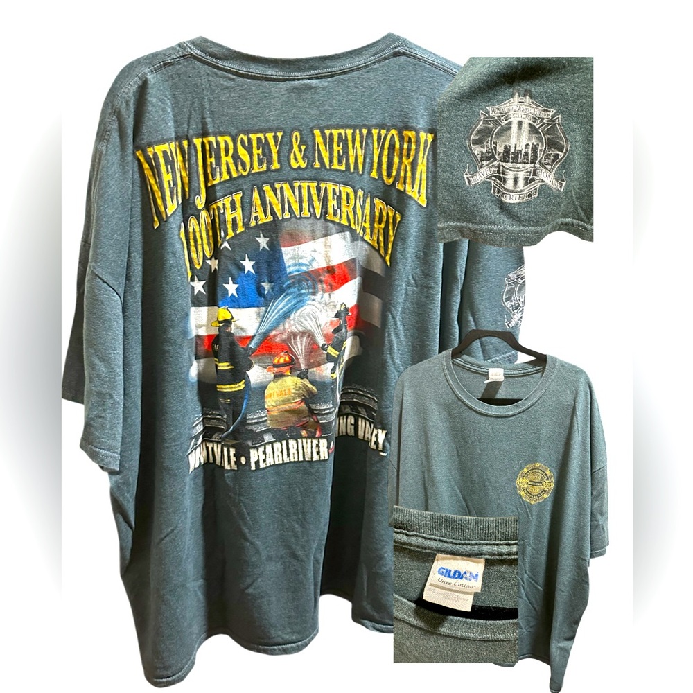 New Jersey, New York volunteer fireman T-shirt 9/11 size 3XL